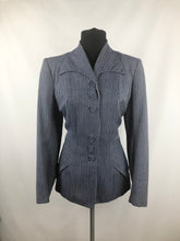 Load image into Gallery viewer, 1940s Blue and White Herringbone Stripe Wool Jacket - B38