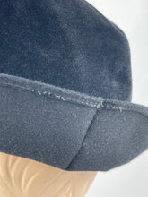 Load image into Gallery viewer, Original 1930's Black Fur Felt Fedora with Burgundy Coloured Suede Trim *