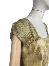 Load image into Gallery viewer, Original 1950's Berthe Alexandrie Gold Lame Organza Cocktail Dress - Bust 35 36