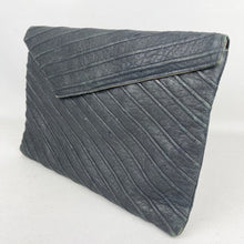 Load image into Gallery viewer, Original 1930's Midnight Blue Seamed Leather Clutch Bag with Handle  *