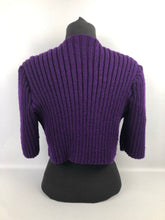 Load image into Gallery viewer, 1940s Style Hand Knitted Bolero in Purple - B 40 42 44 Volup