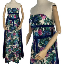 Load image into Gallery viewer, Exceptionally Beautiful Original 1950's Silk Evening Gown with Satin Lined Drapes - Bust 30