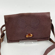 Load image into Gallery viewer, Original 1930's 1940's Brown Leather Peggie Coin Purse with Tennis Design - Cute Purse