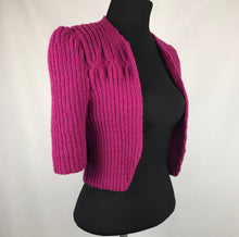 Load image into Gallery viewer, 1940s Style Hand Knitted Bolero in Pink - B34 36