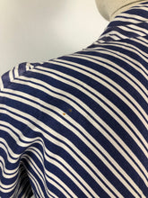 Load image into Gallery viewer, 1940s 1950s Navy and White Stripe Dress By Norman Hartnell for Berkertex - Bust 36 38