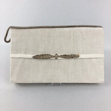 Load image into Gallery viewer, Vintage White Velvet Evening Bag with Metallic Gold Embroidery