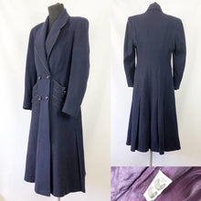 Load image into Gallery viewer, Original 1940s CC41 Navy Wool Coat with Great Pocket Detail - Bust 36 38