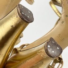 Load image into Gallery viewer, Original 1940's Gold Leather Evening Shoes - Dinner Gong by Van-Dal - UK 3.5 4