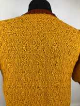 Load image into Gallery viewer, Reproduction 1930s Short Sleeved Jumper in Mustard and Rust - Bust 34 35 36