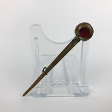 Load image into Gallery viewer, 1930s Gold Tone Brooch with Red Paste Stone