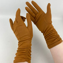 Load image into Gallery viewer, Vintage Chestnut Brown Nylon Gloves - Great Vintage Accessory