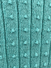 Load image into Gallery viewer, Late 1930's Reproduction Jumper with Broad Rib and Bobbles in Blue Turquoise - Bust 33 34 35 36