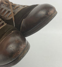 Load image into Gallery viewer, Wounded But Wearable Original 1930s Brown Leather and Suede Lace Up Shoes - Uk Size 6