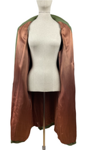 Load image into Gallery viewer, Original 1940's Volup American Made Green Lightweight Wool Crepe Coat - Bust 46 48