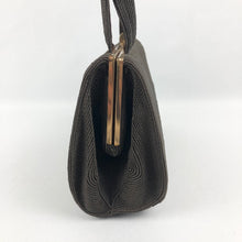 Load image into Gallery viewer, 1940s 1950s Chocolate Brown Corde Style Handbag