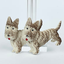 Load image into Gallery viewer, Charming Original 1940's Double Scottie Dog Celluloid Brooch with Moveable Heads