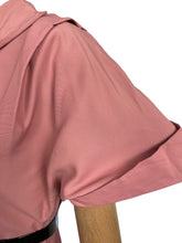 Load image into Gallery viewer, Original 1950's Dusky Pink Day Dress with Burgundy Buttons - Bust 36