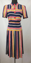 Load image into Gallery viewer, Amazing 1940s CC41 Striped Crepe Dress - B34