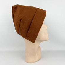 Load image into Gallery viewer, Original 1940's 1950's Warm Chocolate Brown Felt Dutch Bonnet - Neat Little Hat