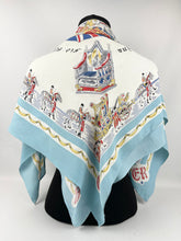 Load image into Gallery viewer, Original 1953 Queen Elizabeth II Coronation Commemorative Scarf with The Coronation Chair
