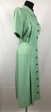 Load image into Gallery viewer, 1940s Deadstock CC41 Pistachio Green Moygashel Utility Dress - B44