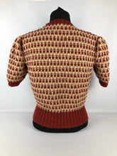 Load image into Gallery viewer, Reproduction 1940s Waffle Stripe Jumper Knitted from a Wartime Pattern - B 38 39 40 41 42