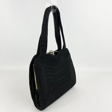 Load image into Gallery viewer, Original 1940's Black Fabric Corde Style Bag - Neat Little Bag