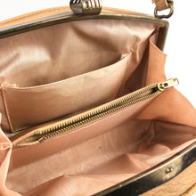 Load image into Gallery viewer, Original 1940s 1950s Tan Faux Leather Box Bag and Matching Coin Purse