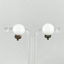 Load image into Gallery viewer, Vintage 1950's Smooth White Glass Clip-on Earrings