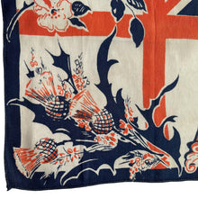 Load image into Gallery viewer, Original 1930's King George VI's Souvenir Hankie in Red, White and Blue Crepe