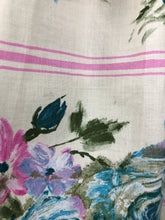 Load image into Gallery viewer, Original 1950s Yellow and Blue Cotton Skirt with Bold Roses Print - Waist 26" 27"