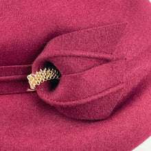 Load image into Gallery viewer, Original 1950's Stylish Burgundy Felt Hat by Jacoll - Beautiful Vintage Hat