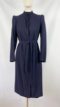 Load image into Gallery viewer, Original Late 1930s Midnight Blue Evening Coat with Embroidered Detail and Double Button Collar - Bust 34 35
