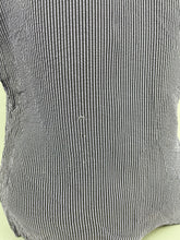 Load image into Gallery viewer, Original 1940's 1950's Purple and White Stripe Blouse with Purple Glass Buttons - Bust 36
