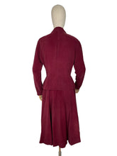 Load image into Gallery viewer, Original 1950's Horrockses Wine Coloured Needle Cord Suit - Bust 36 38