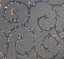 Load image into Gallery viewer, Original 1950's Black Fabric Purse with Glitter and Flock Design - Wonderful Clutch *