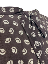 Load image into Gallery viewer, Original 1930's Brown and Cream Crepe Long Sleeved Dress - Bust 32 34