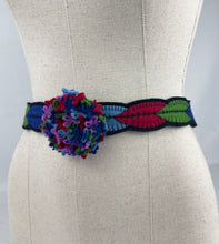 Load image into Gallery viewer, 1940's Style Felt Belt in Red, Pink, Blue and Green Made From a 1941 Pattern Using Pure Wool Felt - 28.5" Waist 29""
