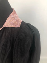 Load image into Gallery viewer, 1940s Black And Pink Fitted Jacket with Pink Glass Buttons - B32