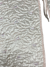 Load image into Gallery viewer, Original 1940's Quilted Bed Jacket with Beautiful Embroidery and Tie Neck - Bust 34 36
