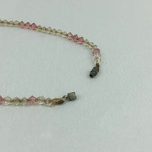 Load image into Gallery viewer, Original 1940s 1950s Pink and Clear Faceted Glass Graduated Bead Necklace