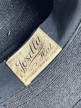 Load image into Gallery viewer, Original 1920s 1930s Dark Blue Straw Cloche Hat with Grosgrain Trim