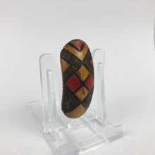 Load image into Gallery viewer, 1930s 1940s Red, Brown and Mustard Wooden Dress Clip