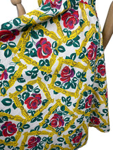 Load image into Gallery viewer, Original 1950's Novelty Print Dress of Roses in Picture Frames - Bust 36 37 38 *