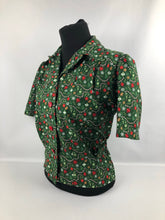 Load image into Gallery viewer, 1940s Reproduction Christmas Blouse in Riley Blake Cotton - Bust 38" 40"