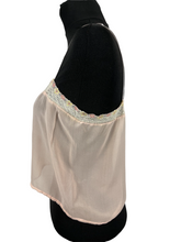 Load image into Gallery viewer, Original 1920's Semi Sheer Peach Chiffon Camisole with Beautiful Lace Trim - Bust 34"