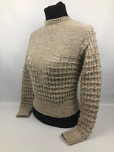 Load image into Gallery viewer, Reproduction 1930s Hand Knitted Jumper in Oatmeal - B34 36