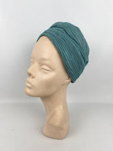Load image into Gallery viewer, Original 1940’s Sea Foam Green Fabric Turban - Fabulous Vintage Hat