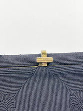 Load image into Gallery viewer, Original 1940s 1950s Dark Navy Blue Corde Bag with Gold Tone Clasp