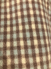 Load image into Gallery viewer, Vintage Wool Cape in Duck Egg Blue and Milk Chocolate Brown Check - Bust 34 36 38